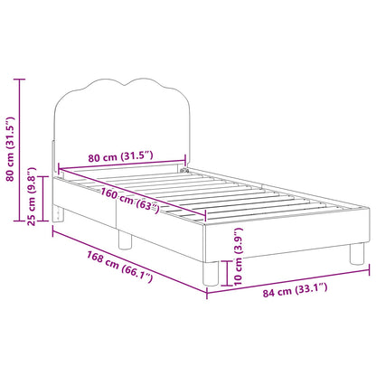 vidaXL Kinderbettgestell mit Kopfteil Creme 80 x 160 cm Schafstoff