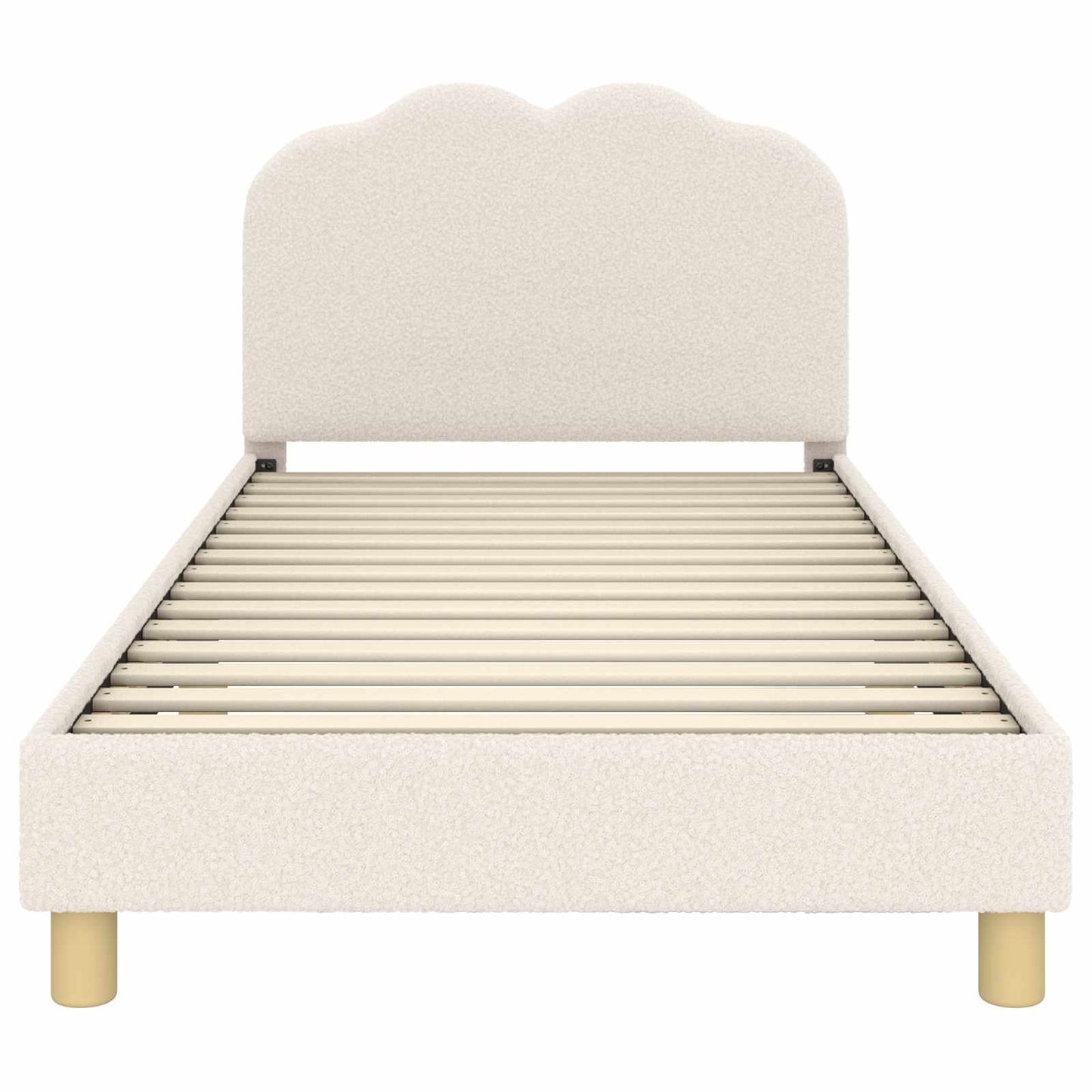 Kinderbettgestell mit Kopfteil Creme 80 x 200 cm Schafstoff