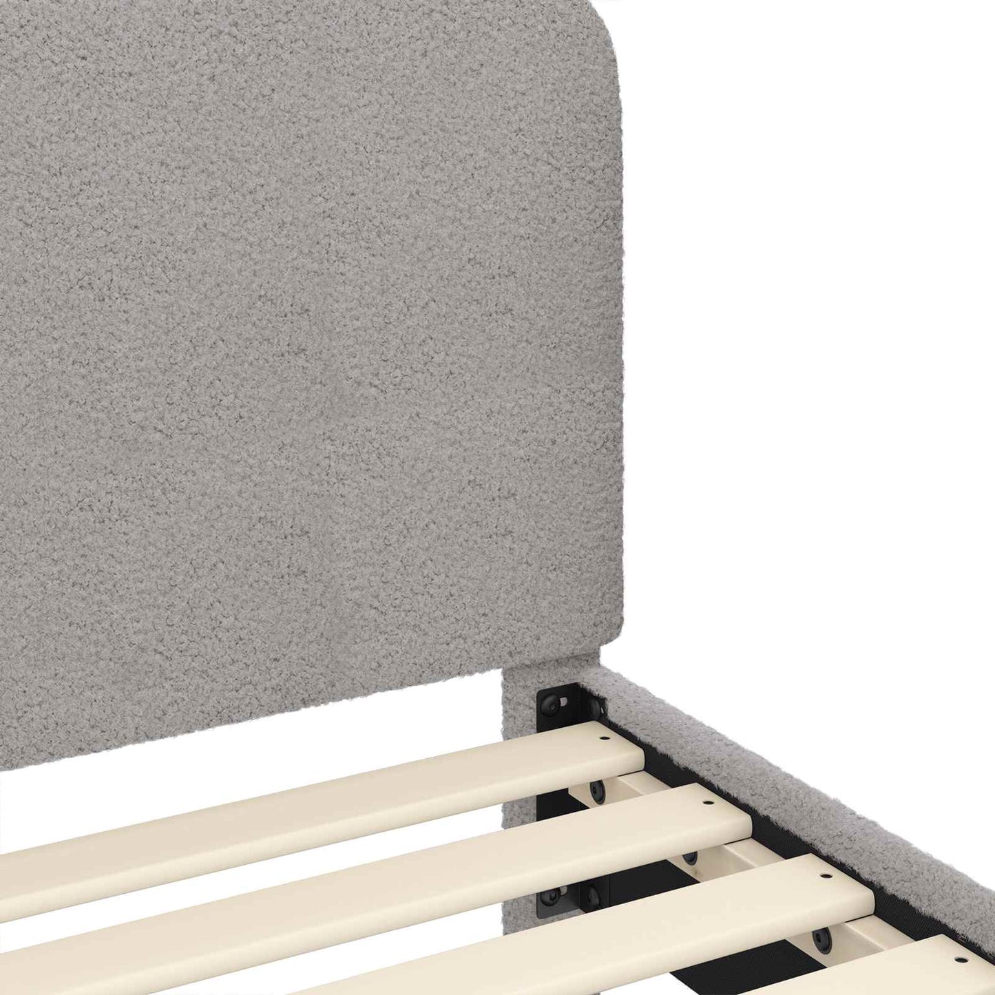 Kinderbettgestell mit Kopfteil Hellgrau 80 x 200 cm Schafstoff