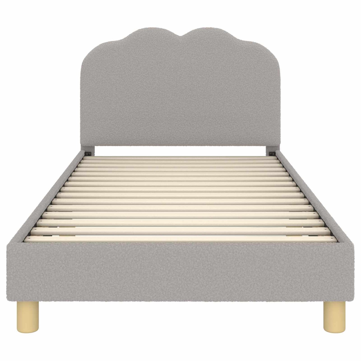 Kinderbettgestell mit Kopfteil Hellgrau 90 x 200 cm Schafstoff