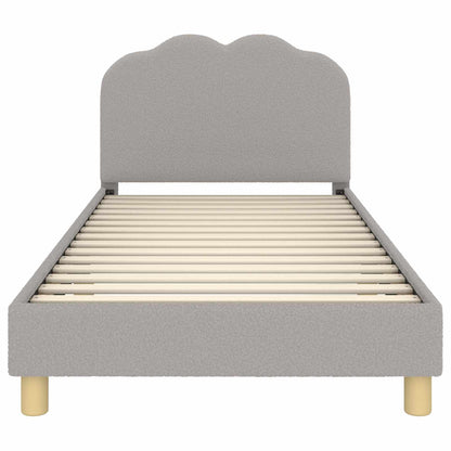 Kinderbettgestell mit Kopfteil Hellgrau 90 x 200 cm Schafstoff