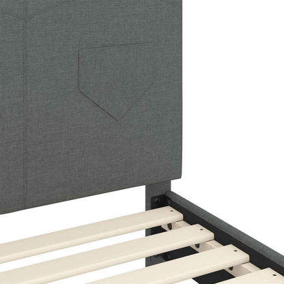 Kinderbettgestell mit Kopfteil Dunkelgrau 80 x 160 cm Stoff