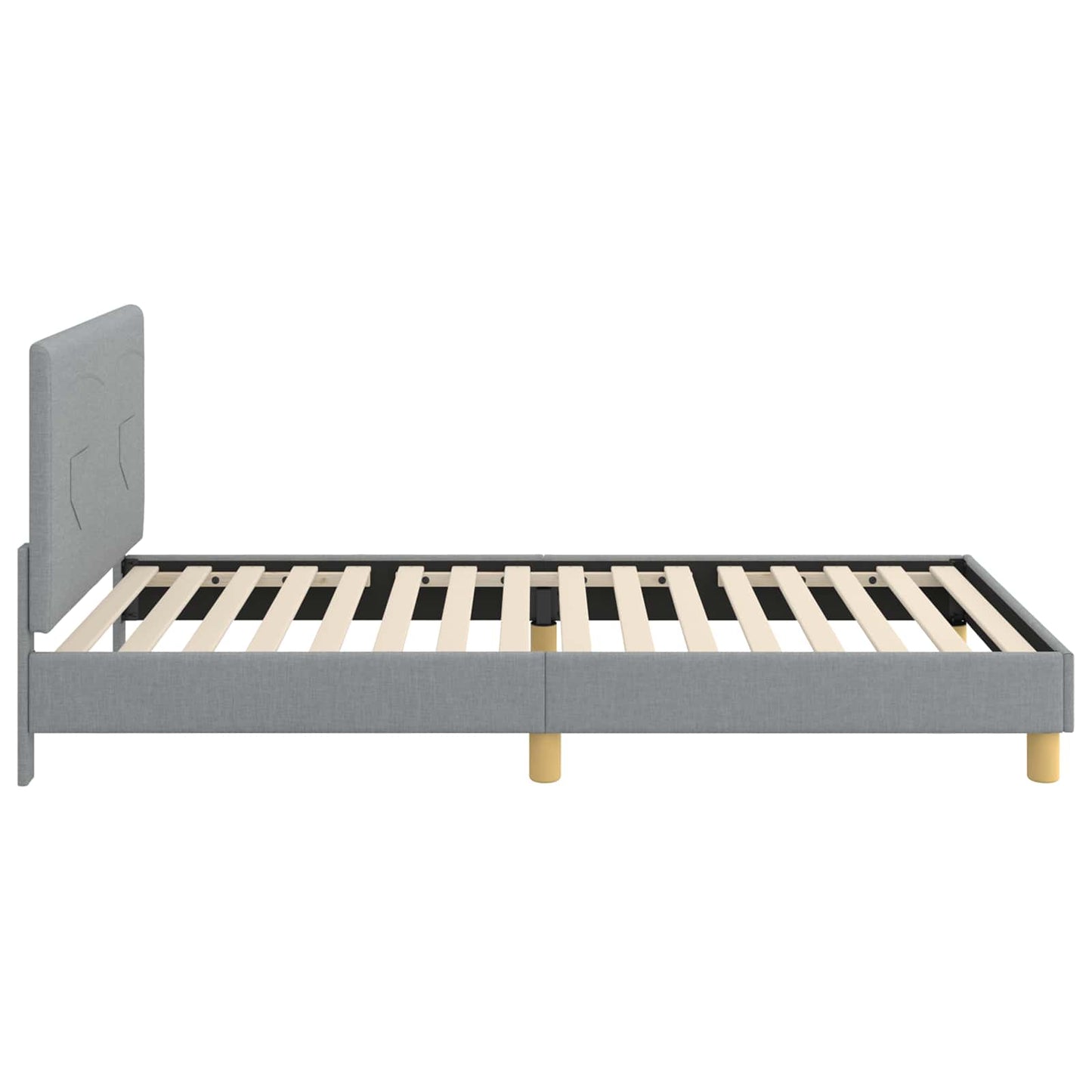 Kinderbettgestell mit Kopfteil Hellgrau 80 x 200 cm Stoff