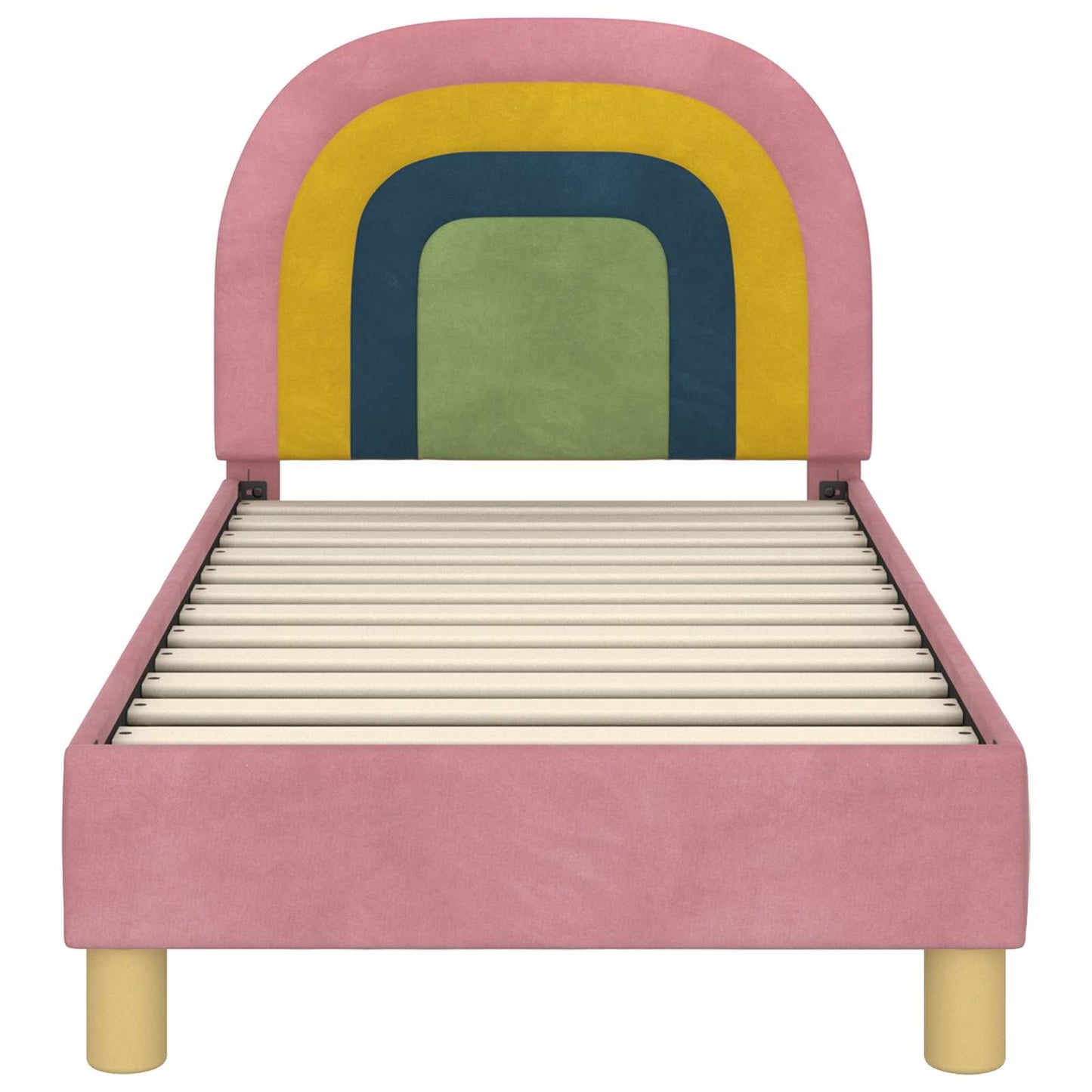 Kinderbettgestell mit Kopfteil Rosa 70 x 140 cm Samt