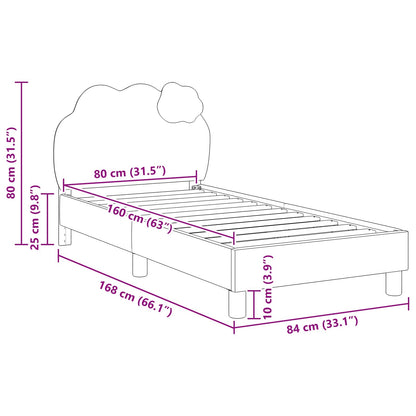 Kinderbettgestell mit Kopfteil mit Kopfteil Blau 80 x 160 cm PU