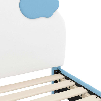Kinderbettgestell mit Kopfteil mit Kopfteil Blau 80 x 200 cm PU