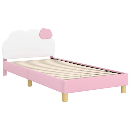 Kinderbettgestell mit Kopfteil mit Kopfteil Rosa 90 x 200 cm PU