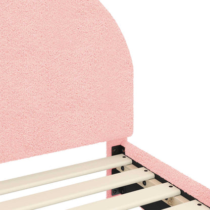 Kinderbettgestell mit Kopfteil Rosa 80 x 200 cm Schafstoff