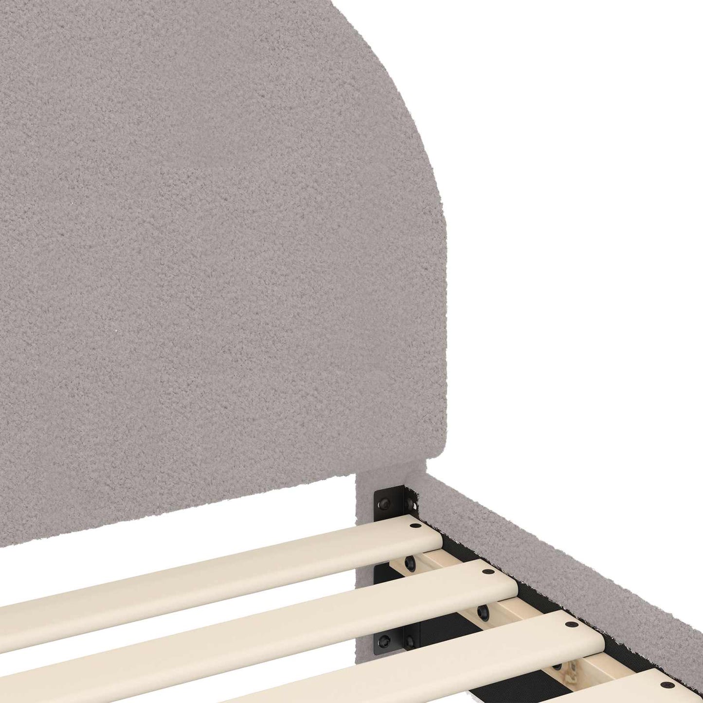 Kinderbettgestell mit Kopfteil Hellgrau 90 x 190 cm Schafstoff