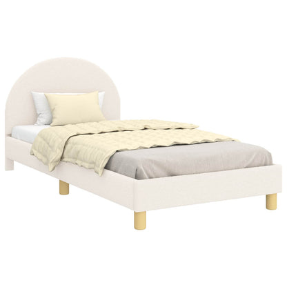 Kinderbettgestell mit Kopfteil Creme 90 x 200 cm Schafstoff