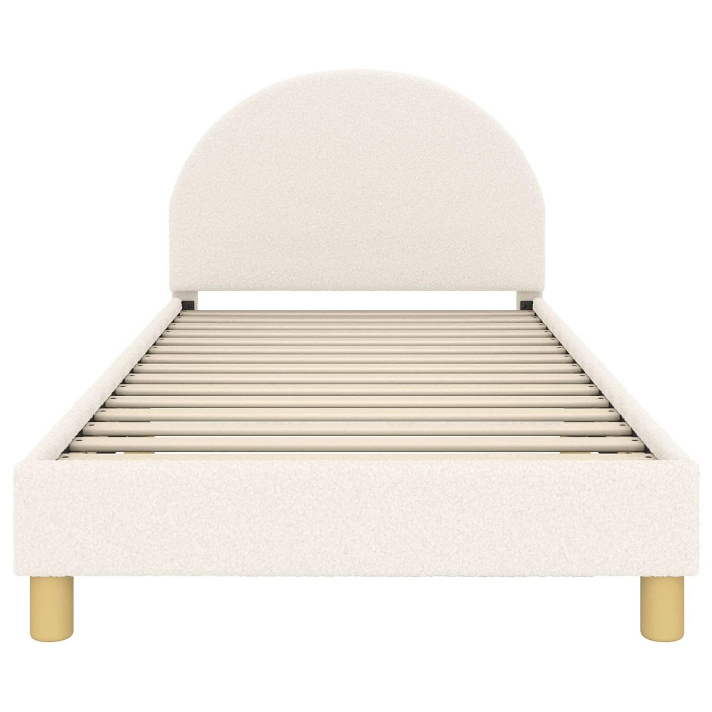 Kinderbettgestell mit Kopfteil Creme 90 x 200 cm Schafstoff