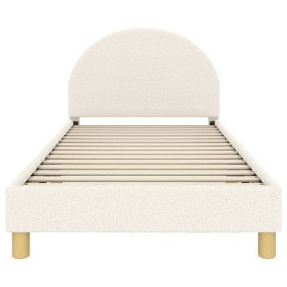 Kinderbettgestell mit Kopfteil Creme 90 x 200 cm Schafstoff