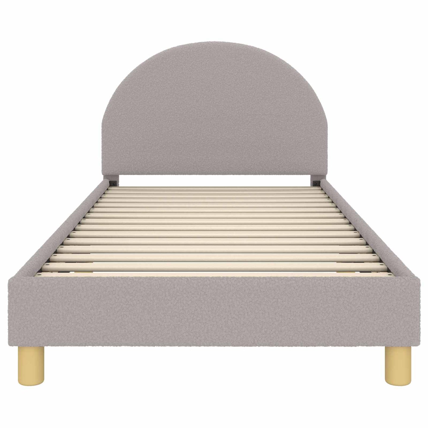 Kinderbettgestell mit Kopfteil Hellgrau 90 x 200 cm Schafstoff