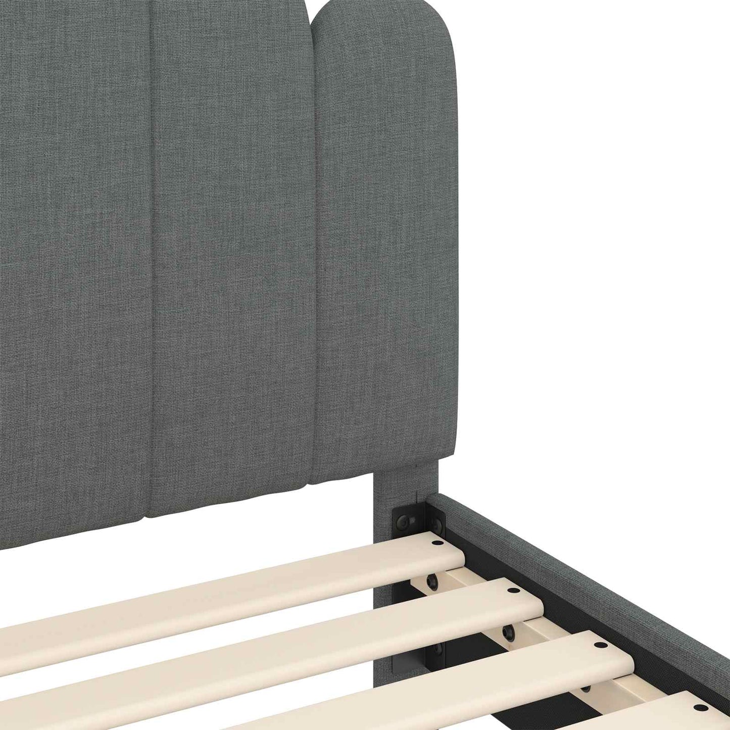 vidaXL Kinderbettgestell mit Kopfteil Dunkelgrau 70 x 140 cm Stoff