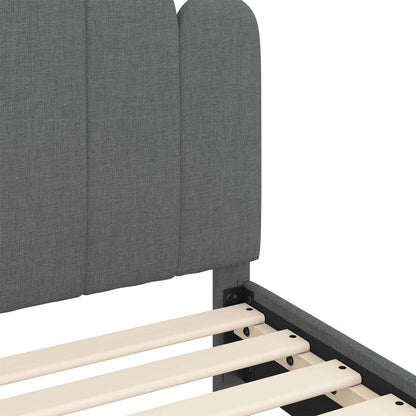 vidaXL Kinderbettgestell mit Kopfteil Dunkelgrau 70 x 140 cm Stoff
