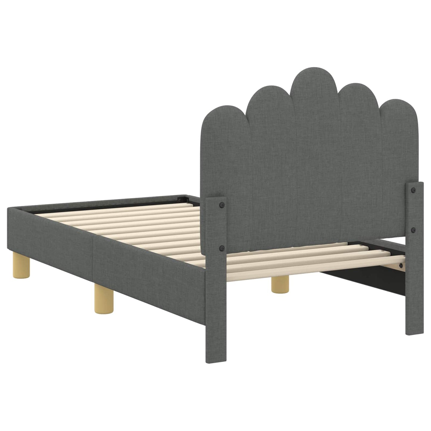vidaXL Kinderbettgestell mit Kopfteil Dunkelgrau 70 x 140 cm Stoff
