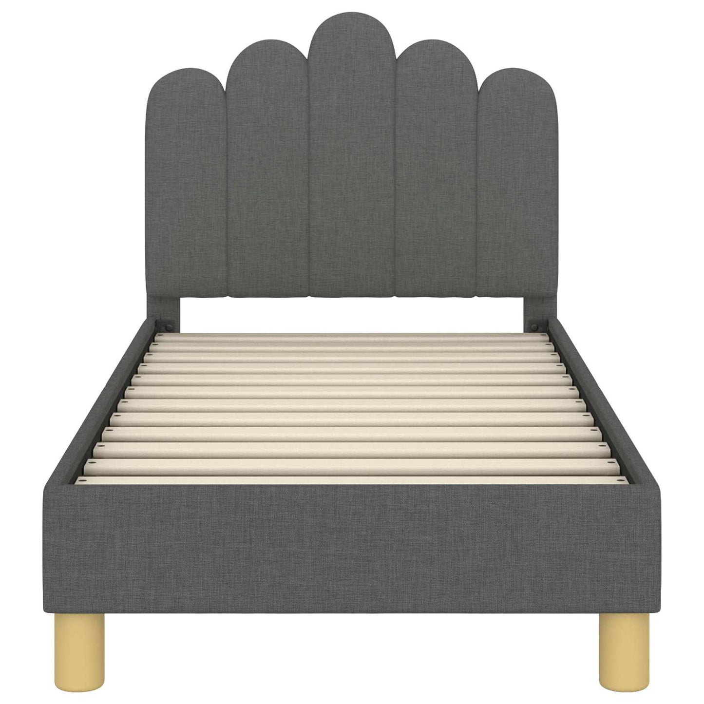 vidaXL Kinderbettgestell mit Kopfteil Dunkelgrau 70 x 140 cm Stoff