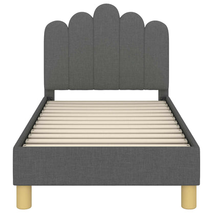 vidaXL Kinderbettgestell mit Kopfteil Dunkelgrau 70 x 140 cm Stoff