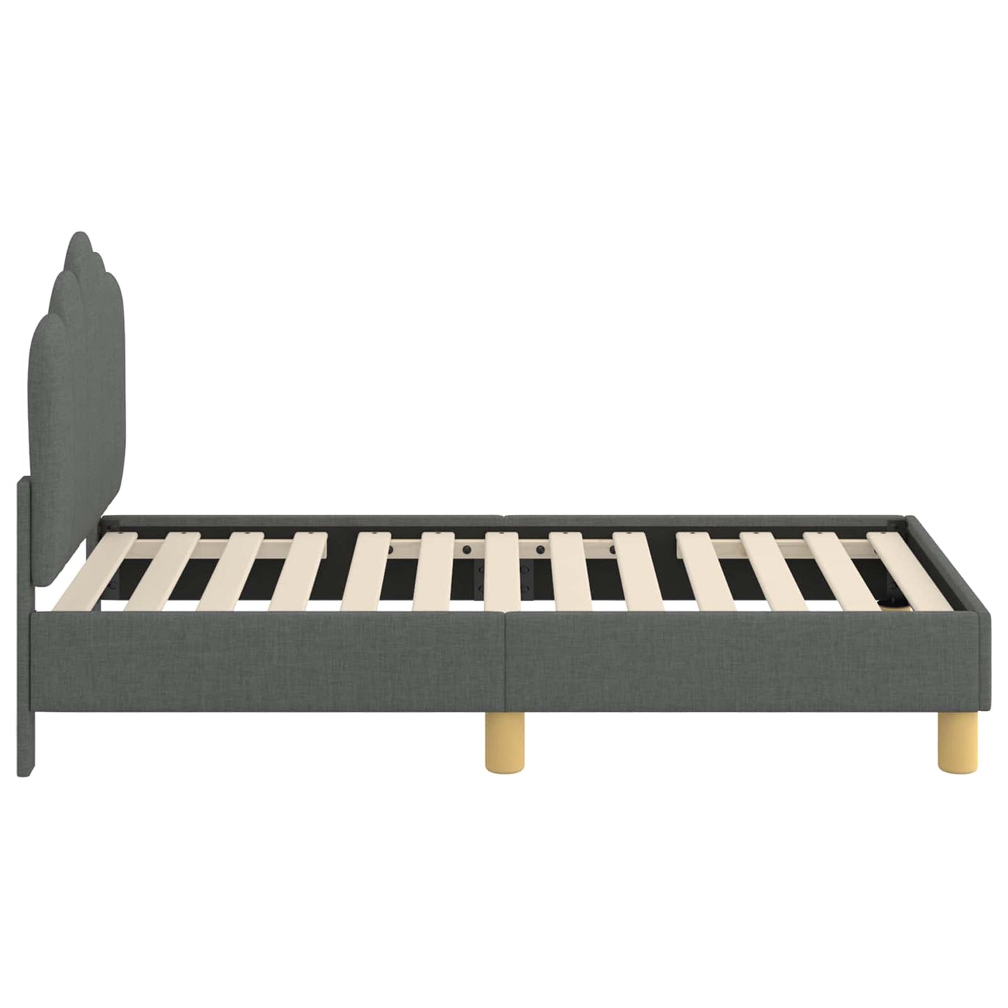 vidaXL Kinderbettgestell mit Kopfteil Dunkelgrau 70 x 140 cm Stoff