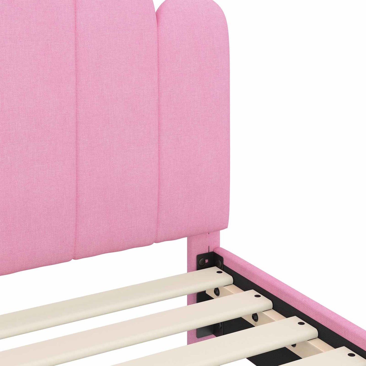 vidaXL Kinderbettgestell mit Kopfteil Rosa 70 x 140 cm Stoff