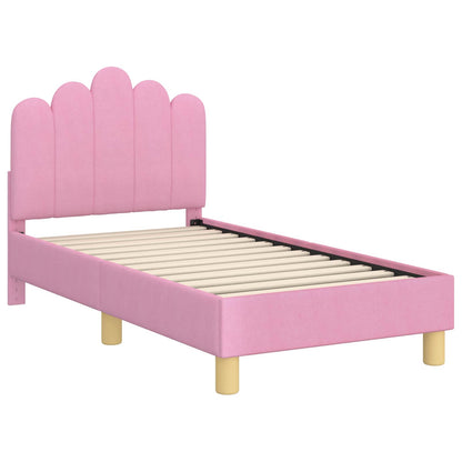 vidaXL Kinderbettgestell mit Kopfteil Rosa 70 x 140 cm Stoff