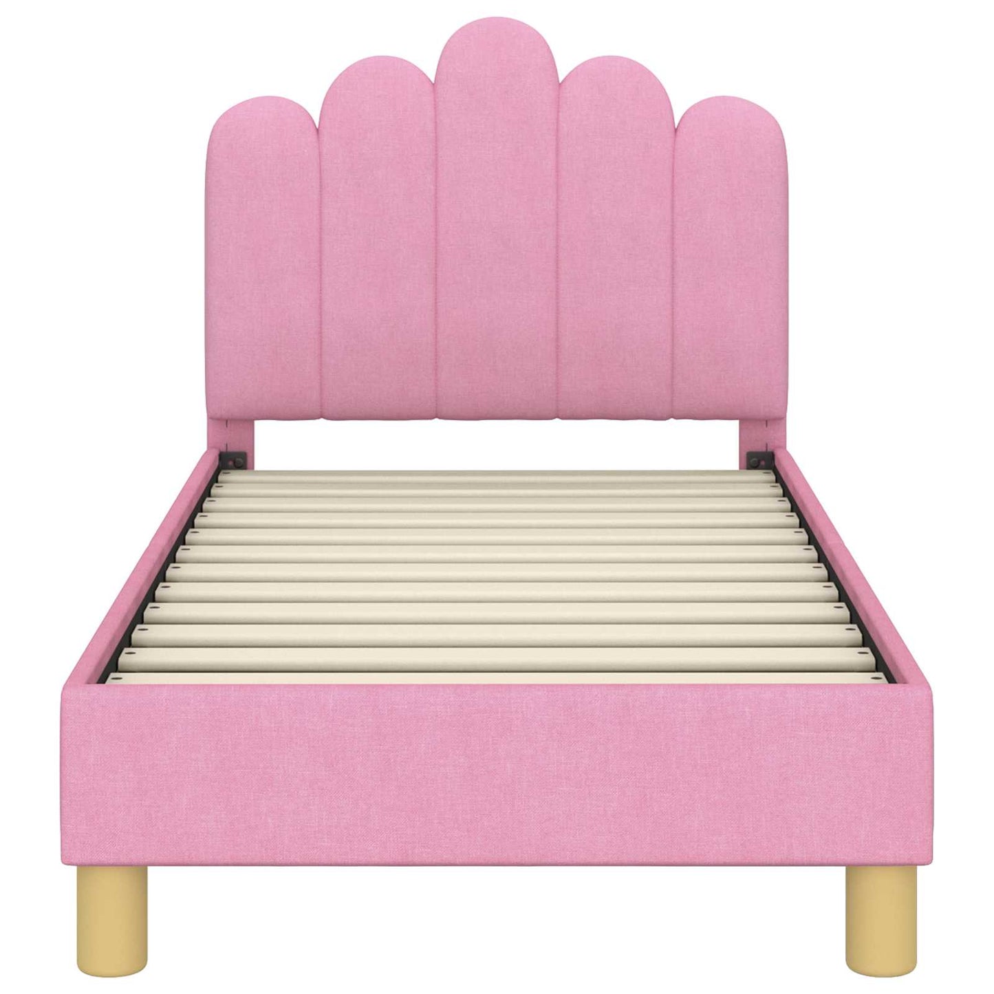 vidaXL Kinderbettgestell mit Kopfteil Rosa 70 x 140 cm Stoff