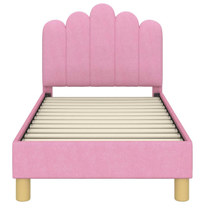 vidaXL Kinderbettgestell mit Kopfteil Rosa 70 x 140 cm Stoff