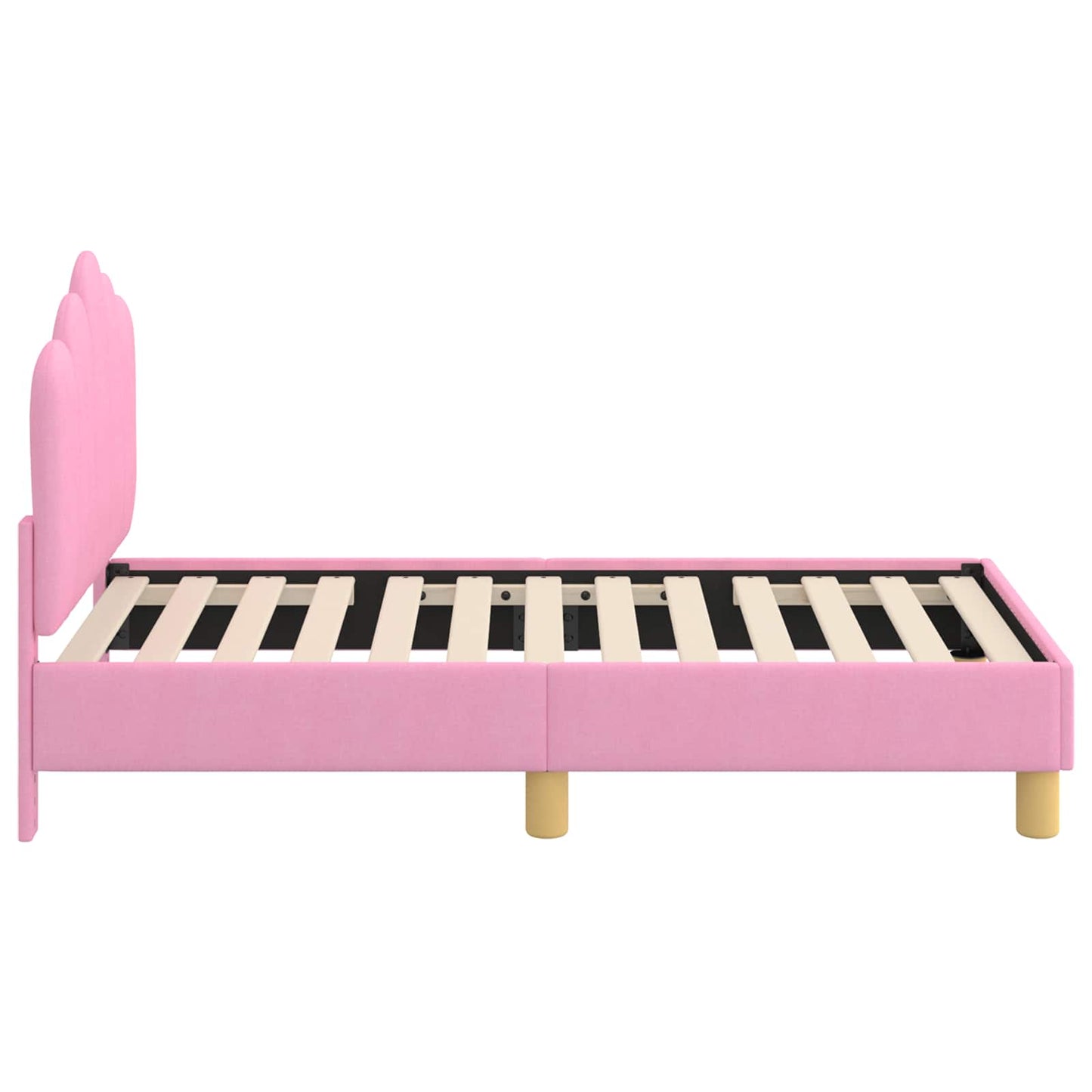 vidaXL Kinderbettgestell mit Kopfteil Rosa 70 x 140 cm Stoff