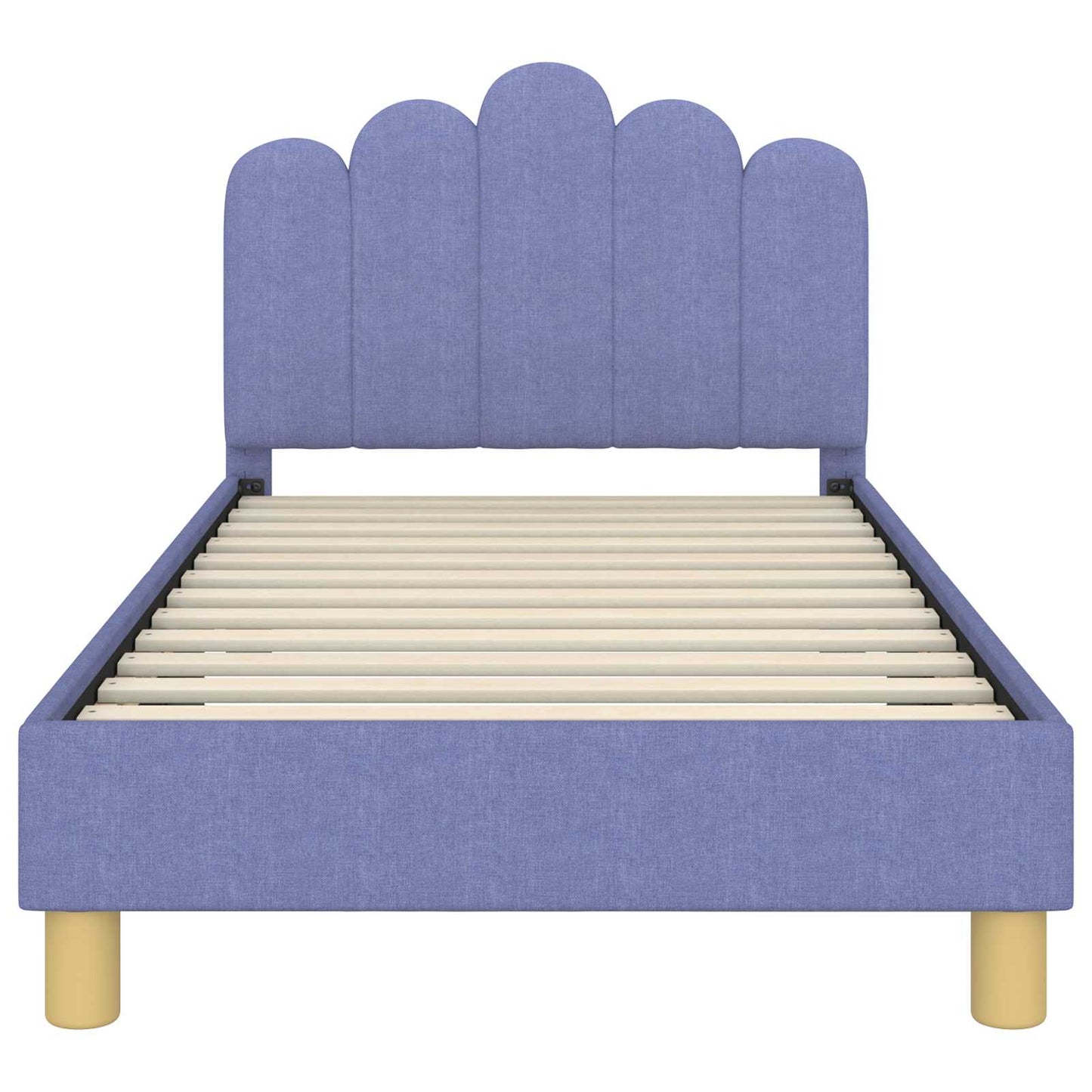 Kinderbettgestell mit Kopfteil Jeans blau 80 x 160 cm Stoff