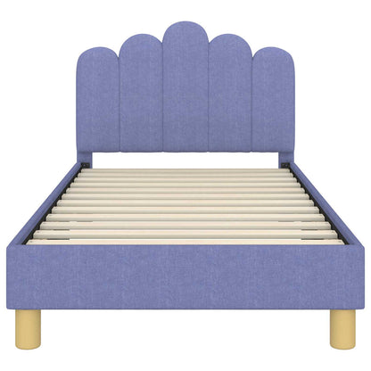 Kinderbettgestell mit Kopfteil Jeans blau 80 x 160 cm Stoff