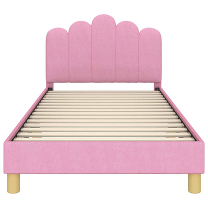 Kinderbettgestell mit Kopfteil Rosa 80 x 200 cm Stoff