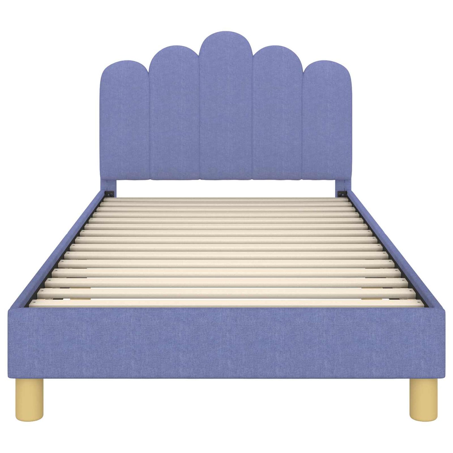 Kinderbettgestell mit Kopfteil Jeans blau 90 x 190 cm Stoff