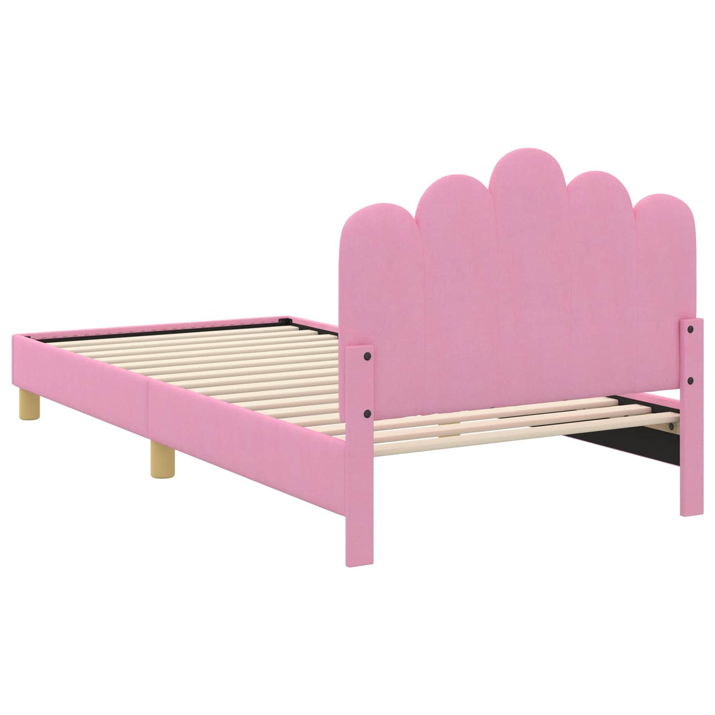Kinderbettgestell mit Kopfteil Rosa 90 x 200 cm Stoff