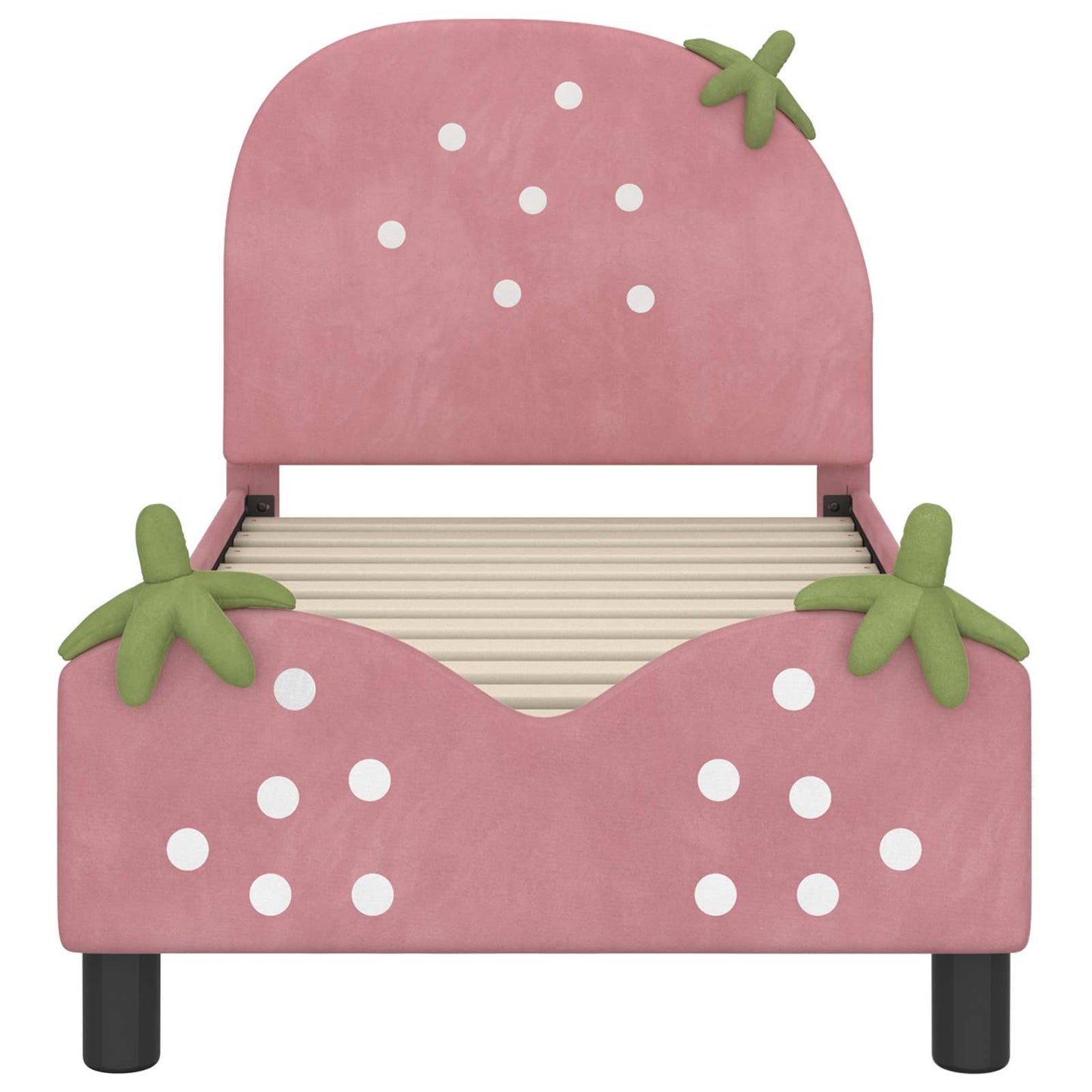 Kinderbettgestell mit Kopfteil Rosa 70 x 140 cm Samt