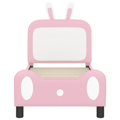 Kinderbettgestell mit Kopfteil mit Kopfteil Rosa 70 x 140 cm PU