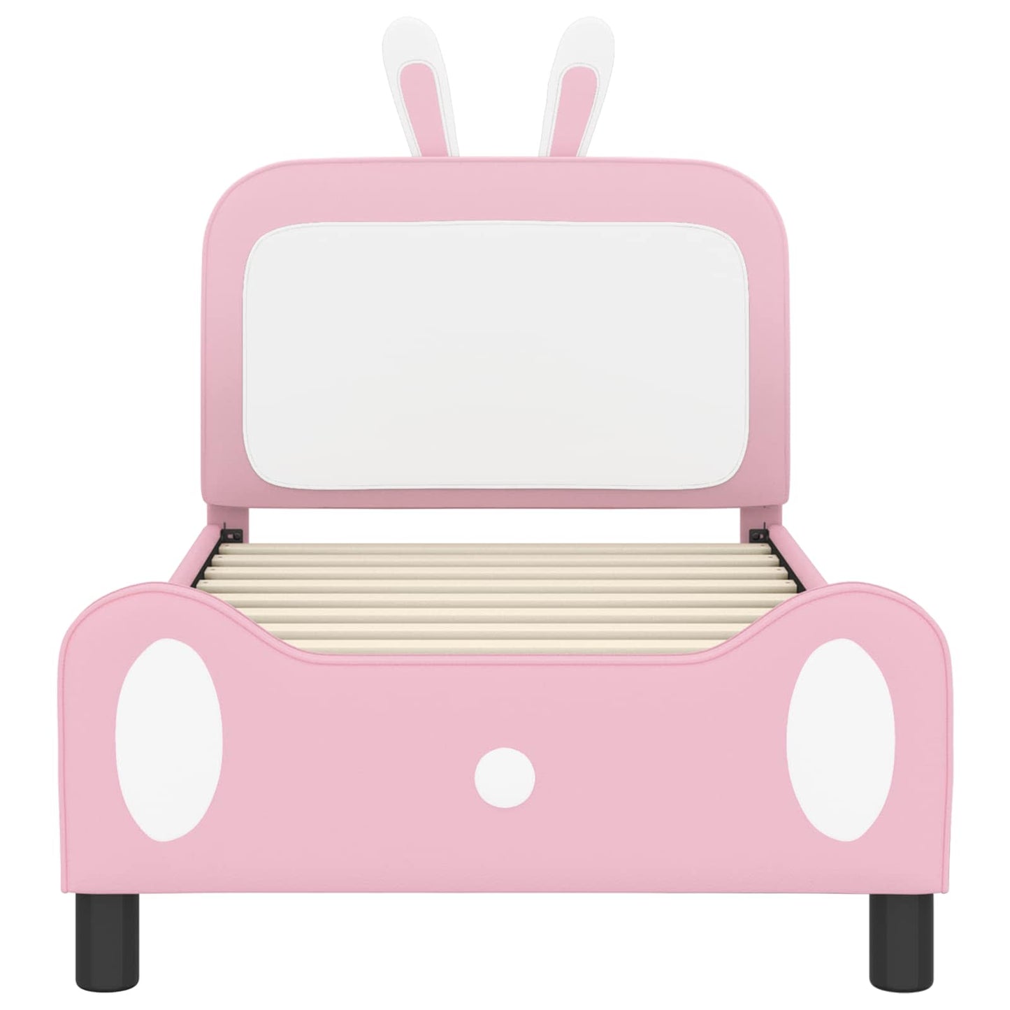 Kinderbettgestell mit Kopfteil mit Kopfteil Rosa 80 x 160 cm PU