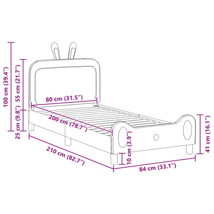 Kinderbettgestell mit Kopfteil mit Kopfteil Rosa 80 x 200 cm PU