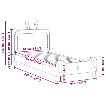 Kinderbettgestell mit Kopfteil mit Kopfteil Rosa 90 x 190 cm PU
