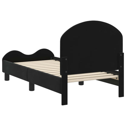 vidaXL Kinderbettgestell mit Kopfteil Schwarz 70 x 140 cm Samt