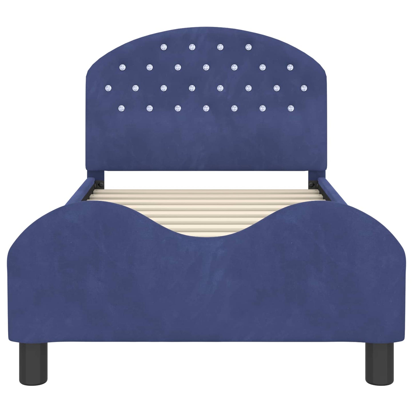 Kinderbettgestell mit Kopfteil Polizeiblau 80 x 160 cm Samt