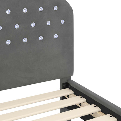 Kinderbettgestell mit Kopfteil Dunkelgrau 80 x 200 cm Samt