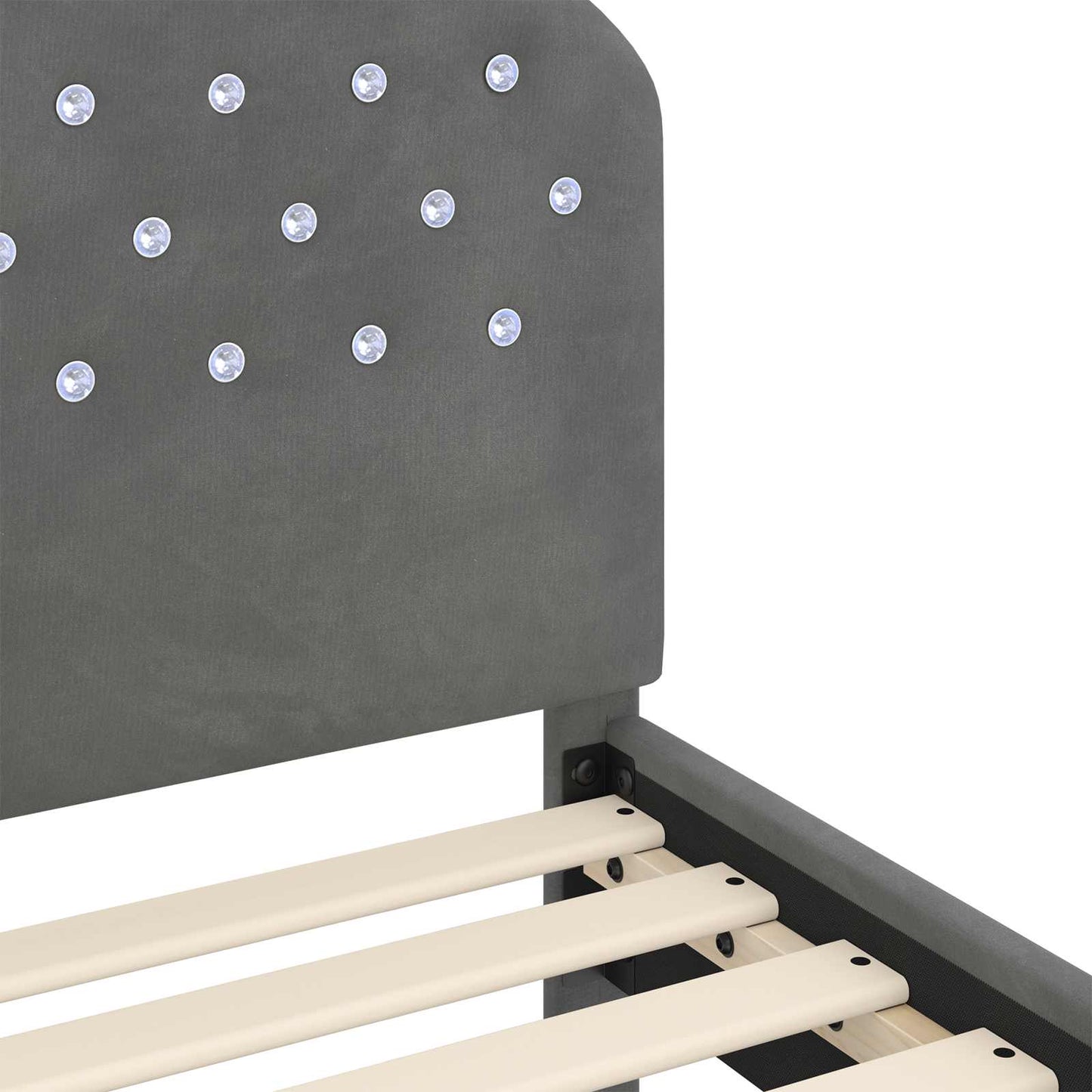 vidaXL Kinderbettgestell mit Kopfteil Dunkelgrau 90 x 200 cm Samt