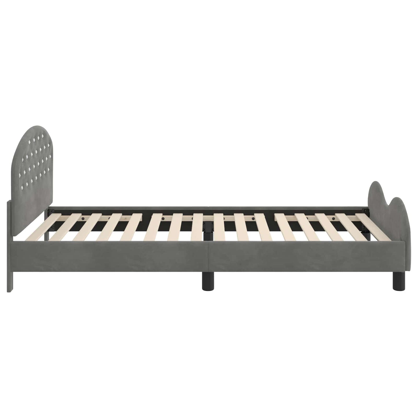 vidaXL Kinderbettgestell mit Kopfteil Dunkelgrau 90 x 200 cm Samt