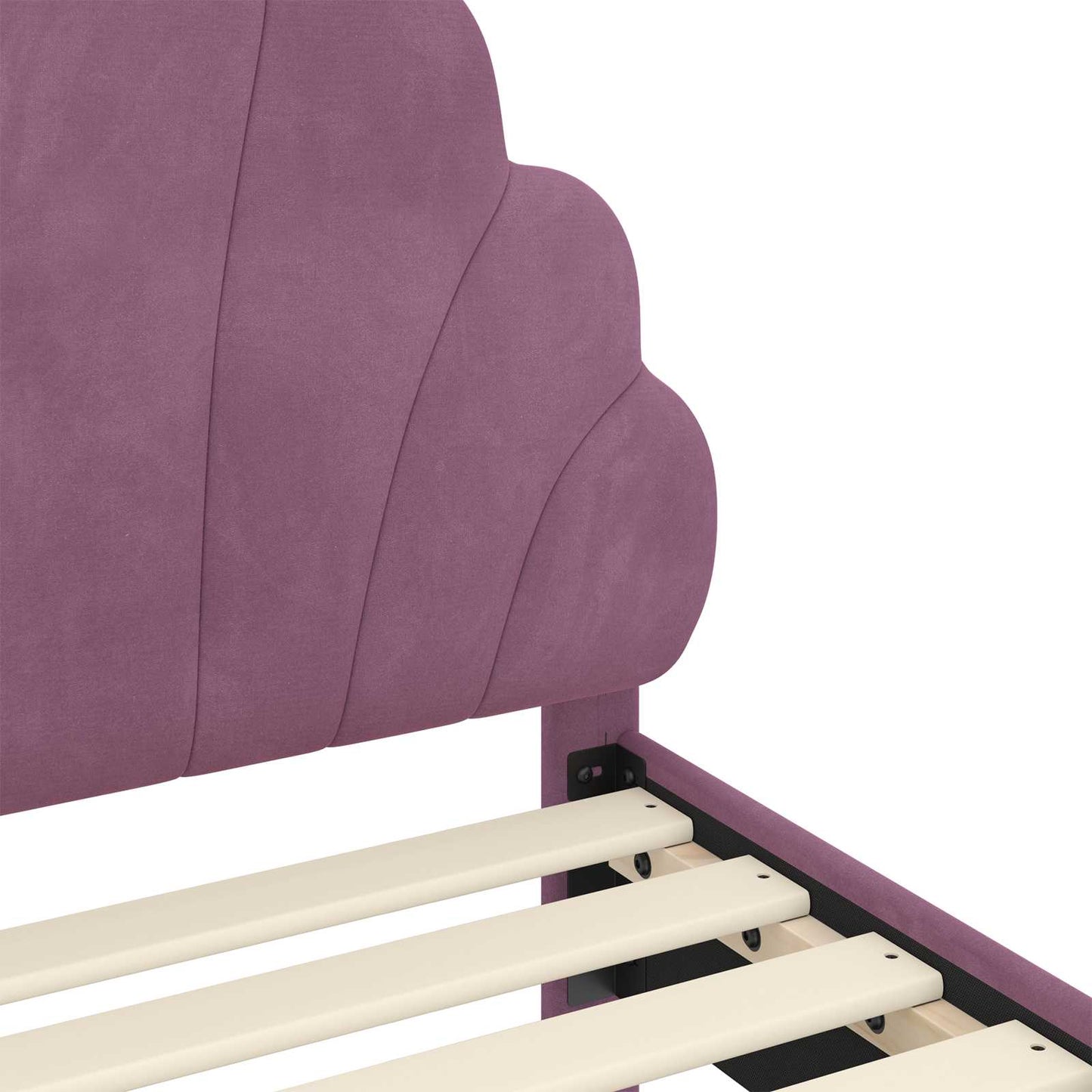 vidaXL Kinderbettgestell mit Kopfteil Lila 90 x 190 cm Samt