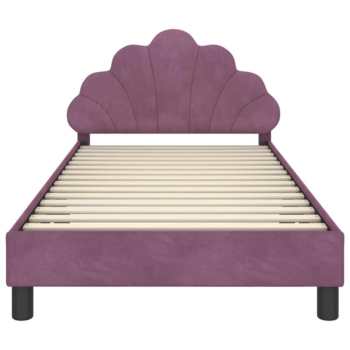 vidaXL Kinderbettgestell mit Kopfteil Lila 90 x 190 cm Samt