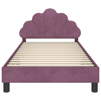 vidaXL Kinderbettgestell mit Kopfteil Lila 90 x 190 cm Samt