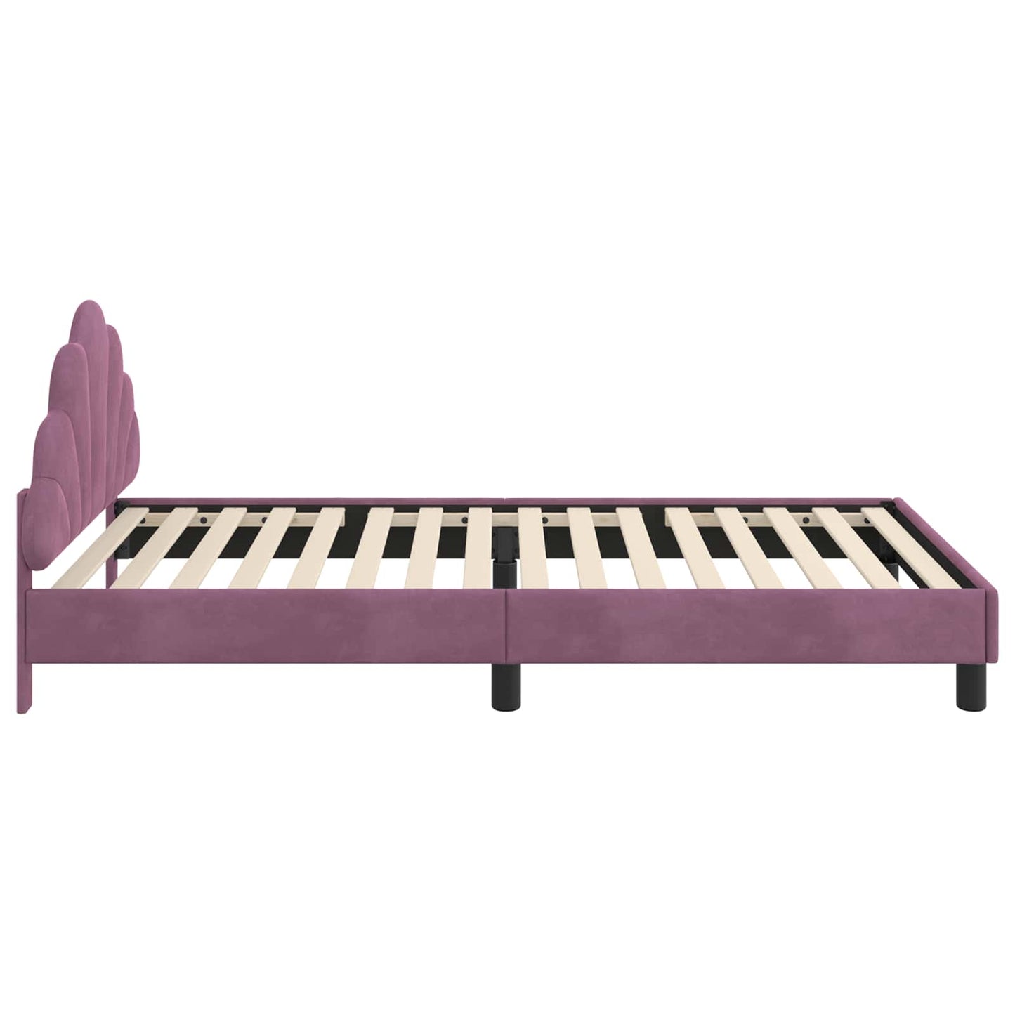 vidaXL Kinderbettgestell mit Kopfteil Lila 90 x 190 cm Samt
