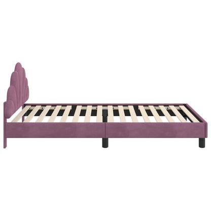 vidaXL Kinderbettgestell mit Kopfteil Lila 90 x 190 cm Samt