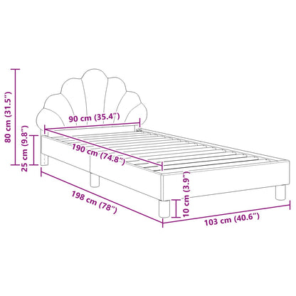 vidaXL Kinderbettgestell mit Kopfteil Lila 90 x 190 cm Samt