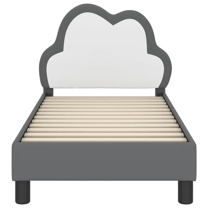 Kinderbettgestell mit Kopfteil Hellgrau 70 x 140 cm PU